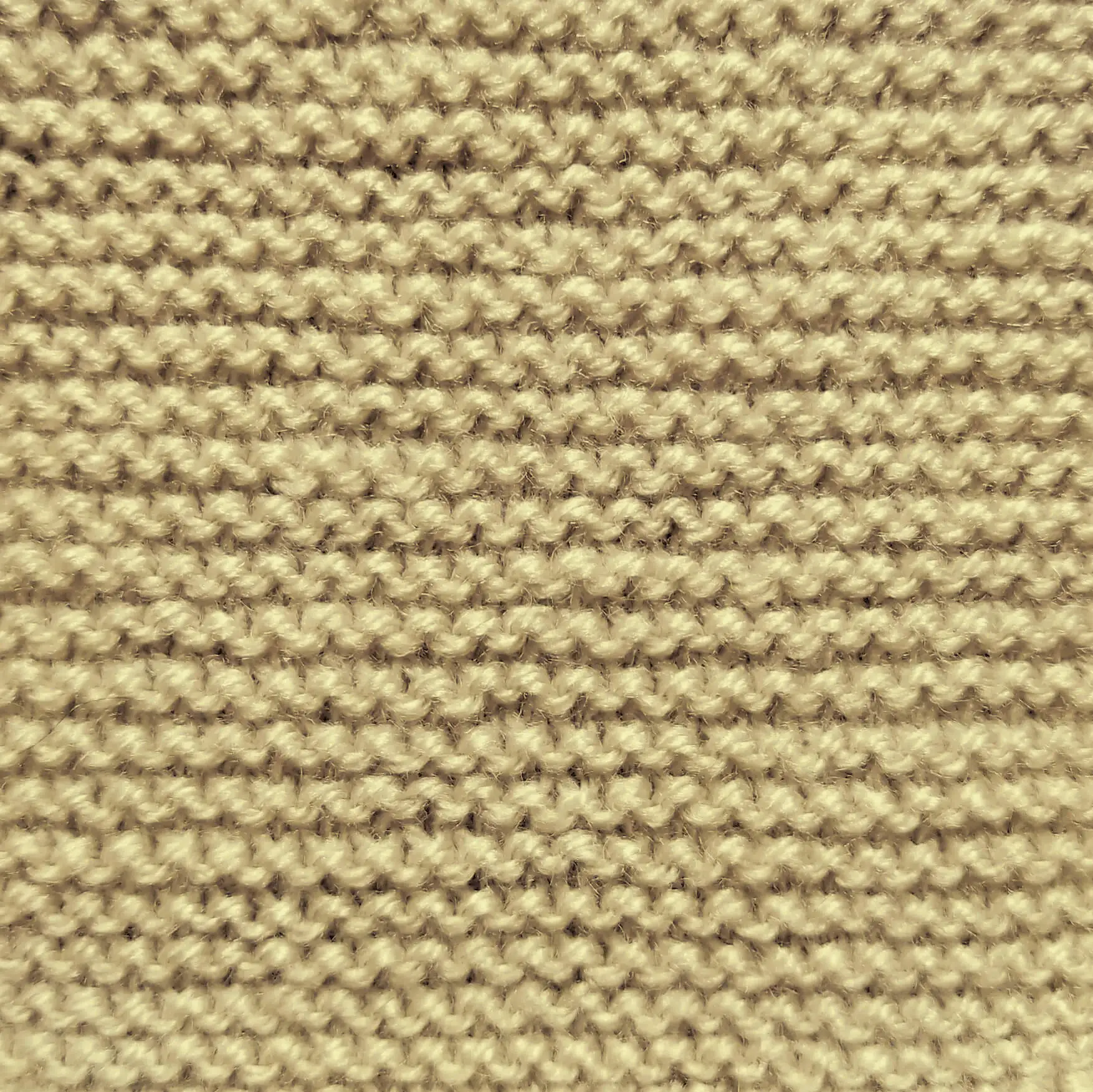 Close up of a garter stitch knitting swatch Knit by KnitQ